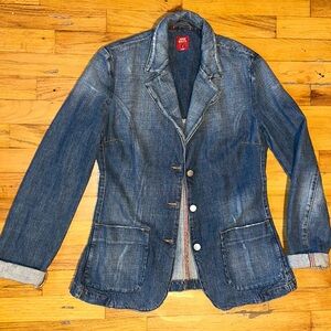 Vintage Miss Sixty Women's Jean Blazer Made in Italy size Large Y2K